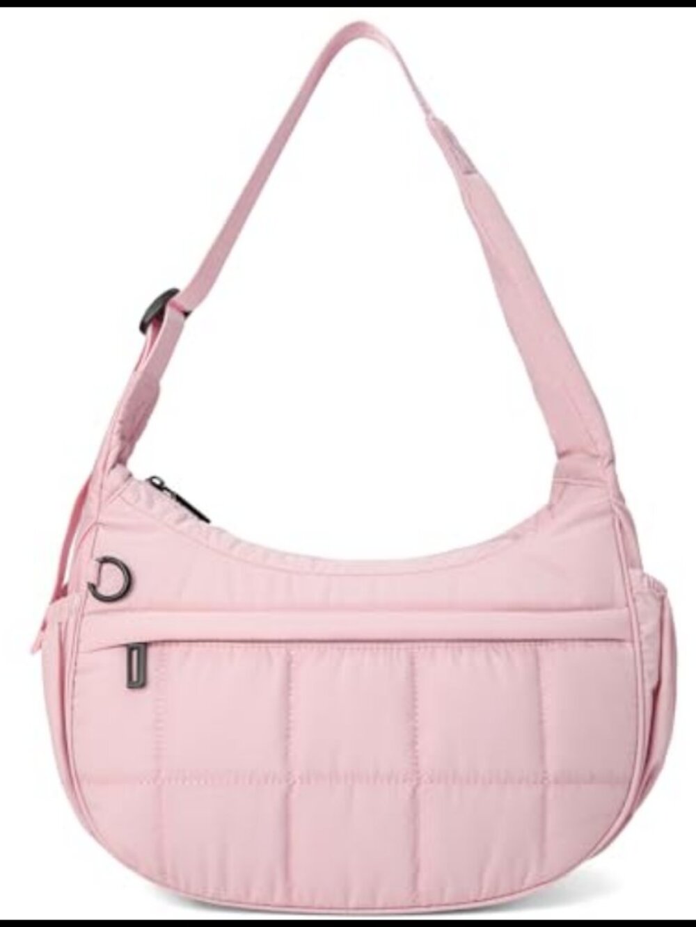 Quilted Puffer Crescent Crossbody Bag Lightweight Waterproof Nylon